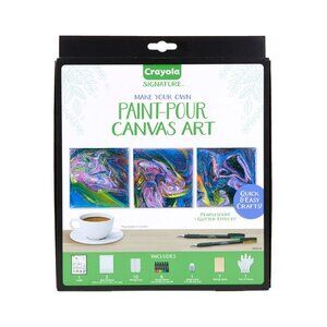 Crayola Signature Paint & Pour Canvas Quick & Easy Crafts Art Kit BRAND NEW